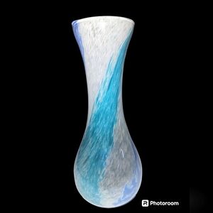 Blown art glass 10.75" vase